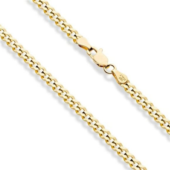 Miabella 925 Sterling Silver Cuban Link Anklet Italian Diamond Cut Chain - Picture 2 of 7